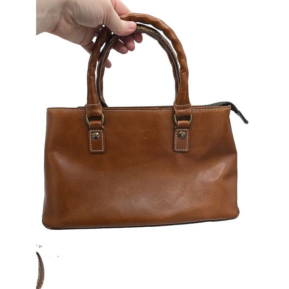 Patricia Nash Heritage Collection Angela Brown Leather Satchel Shoulder Handbag - Picture 6 of 10